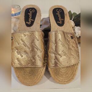 Superdry Metallic PINK Espadrille Slides